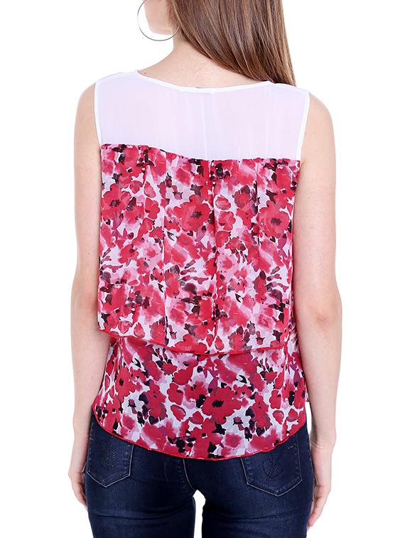 red cotton layered top - 14367868 - Zoom Image - 3