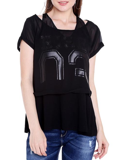 black cotton casual top - 14367876 - Standard Image - 1