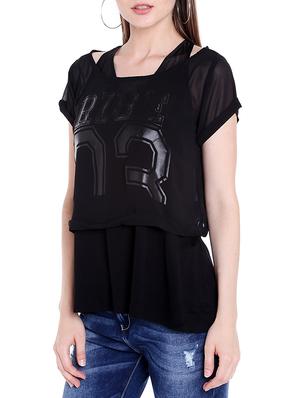 black cotton casual top - 14367876 - Standard Image - 2