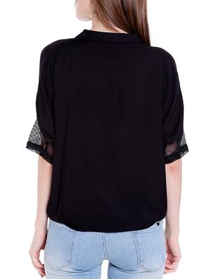 black cotton boxy top - 14367878 - Standard Image - 3