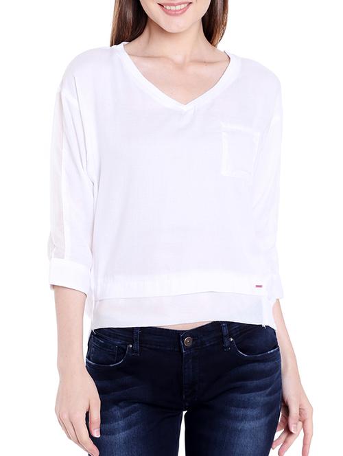 white cotton boxy top - 14367881 - Standard Image - 1