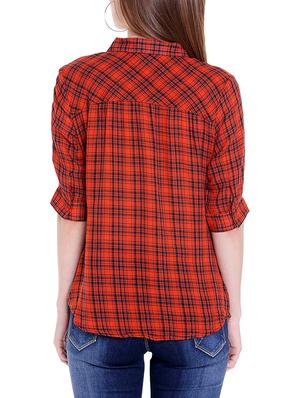orange gingham check shirt - 14367890 - Standard Image - 3