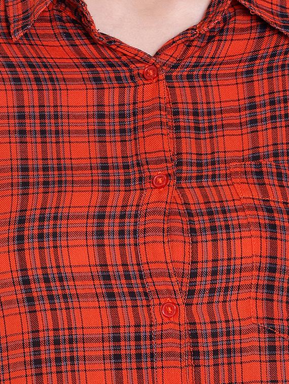 orange gingham check shirt - 14367890 - Zoom Image - 4