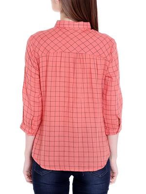 orange gingham check shirt - 14367891 - Standard Image - 3