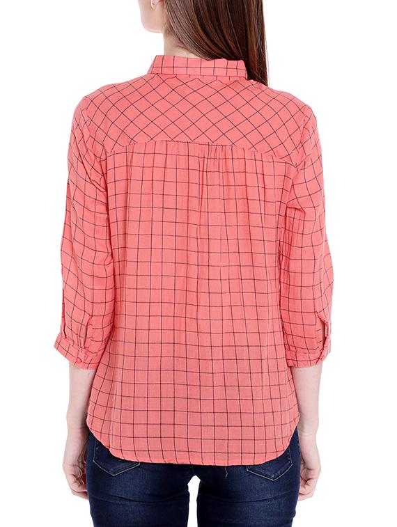 orange gingham check shirt - 14367891 - Zoom Image - 3