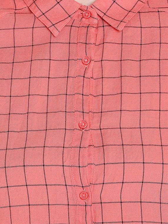 orange gingham check shirt - 14367891 - Zoom Image - 4