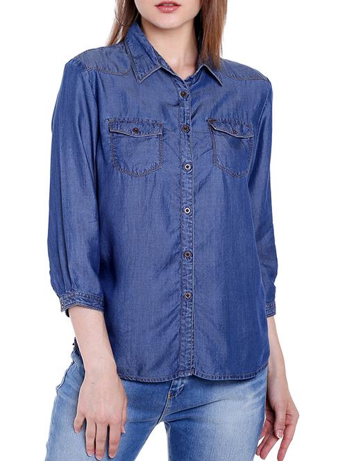 blue denim shirt - 14367893 - Standard Image - 1