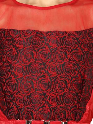 red printed casual dress - 14369112 - Standard Image - 4