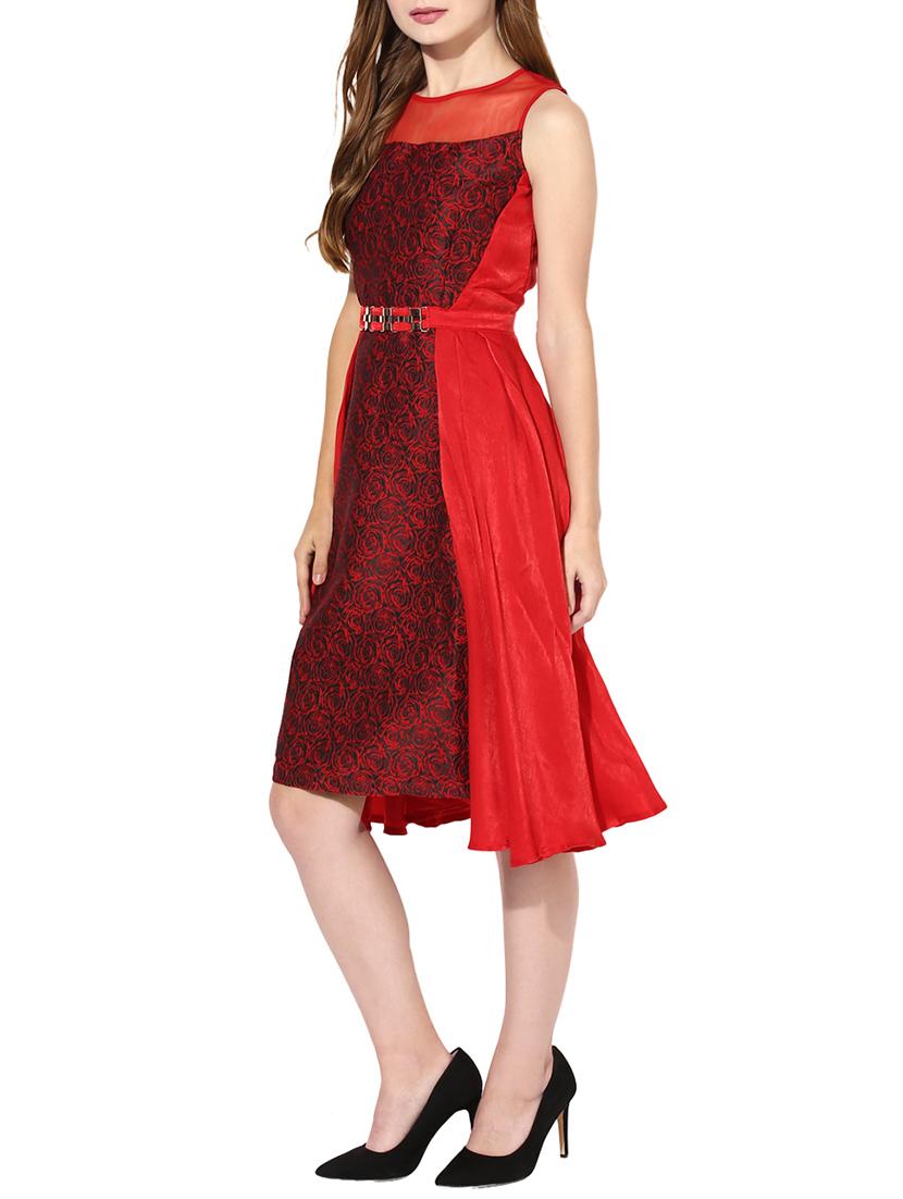 red printed casual dress - 14369112 - Zoom Image - 2