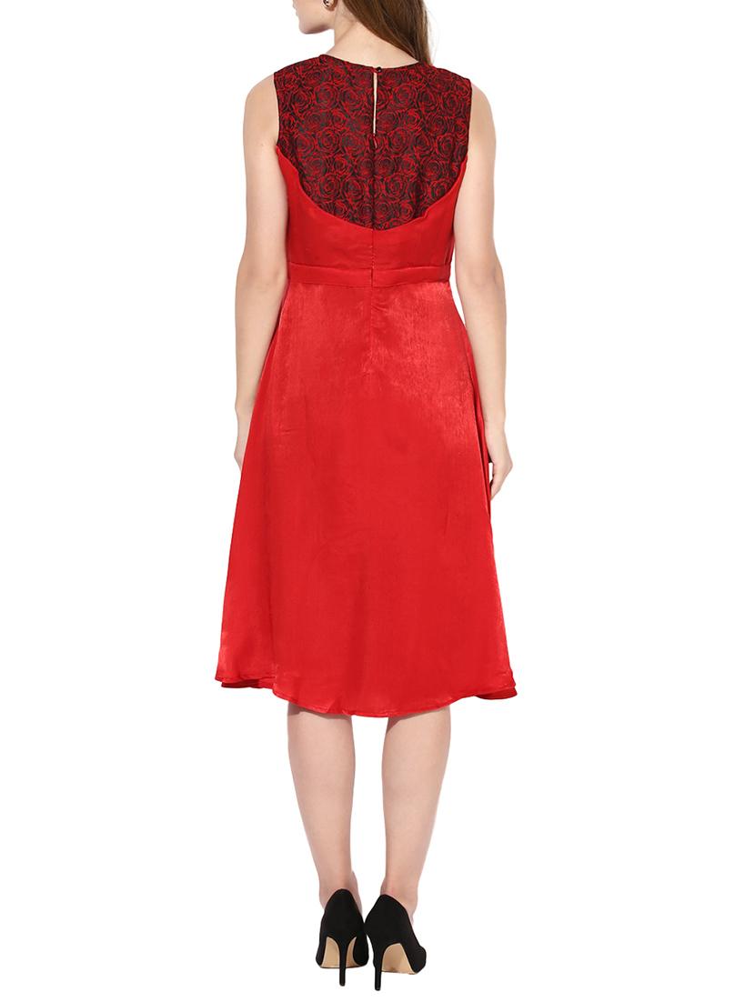 red printed casual dress - 14369112 - Zoom Image - 3