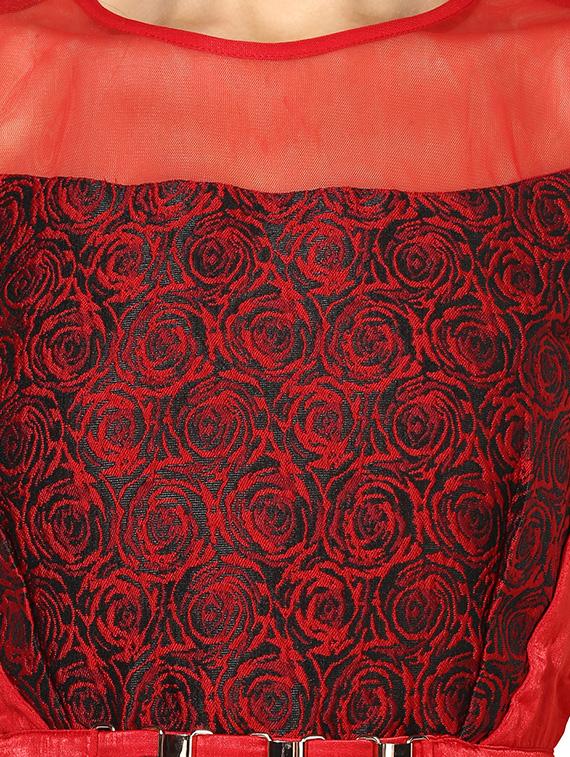 red printed casual dress - 14369112 - Zoom Image - 4