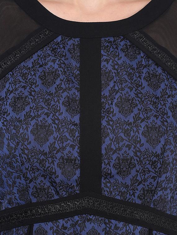 blue fit & flare dress - 14369115 - Zoom Image - 4