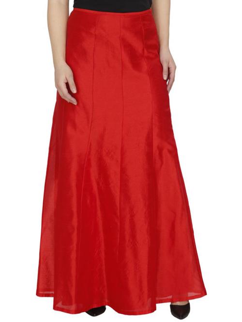 red dupion silk aline skirts - 14369590 - Standard Image - 1