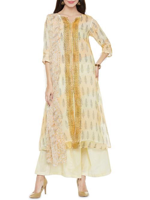 printed unstitched palazzo suit - 14369867 - Standard Image - 1