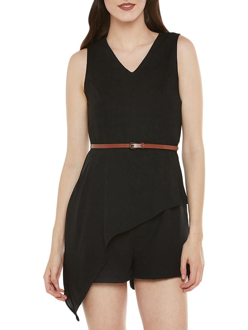 solid black viscose jumpsuit - 14370131 - Zoom Image - 1