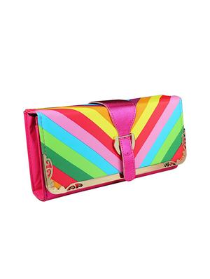 multi colored leatherette regular clutch - 14370609 - Standard Image - 4