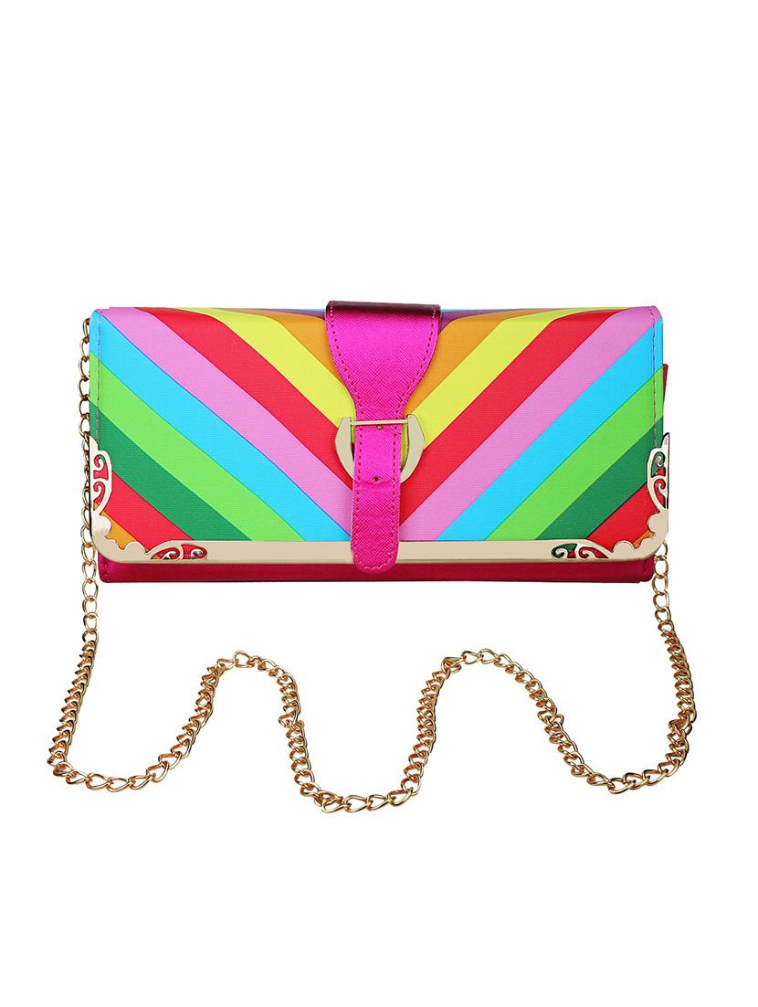 multi colored leatherette regular clutch - 14370609 - Zoom Image - 1