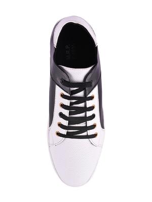 white leatherette lace up sneaker - 14370882 - Standard Image - 4