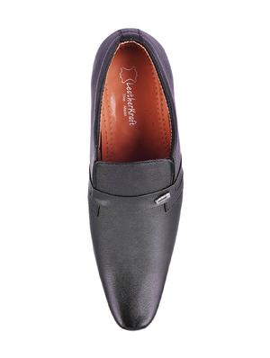 black leatherette formal slip on - 14370897 - Standard Image - 4