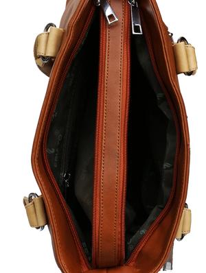 tan leatherette regular handbag - 14371184 - Standard Image - 3