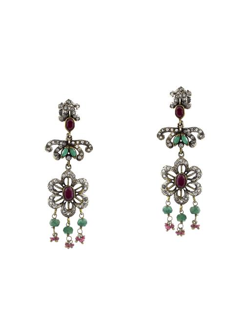 multi brass chandellier earring - 14372146 - Very Small Image - 1