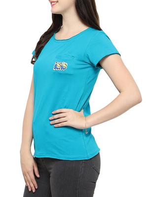 light blue cotton lycra regular tee - 14372598 - Standard Image - 2