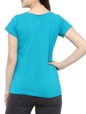 light blue cotton lycra regular tee - 14372598 - Standard Image - 3