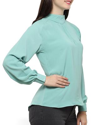 solid blue raglan sleeved top - 14372603 - Standard Image - 2