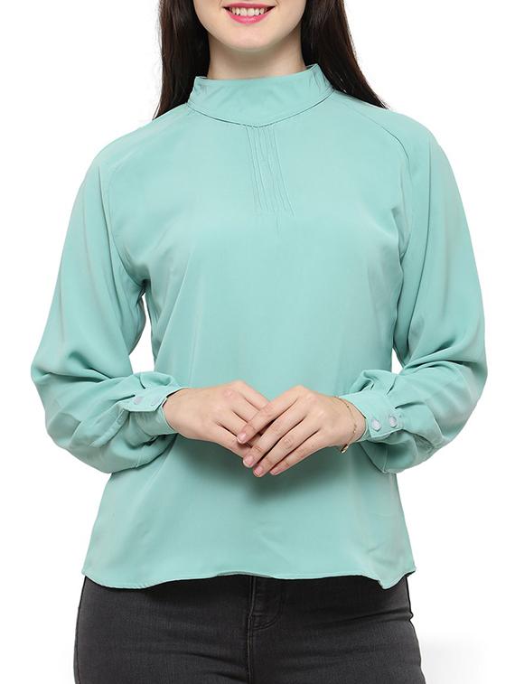 solid blue raglan sleeved top - 14372603 - Zoom Image - 1