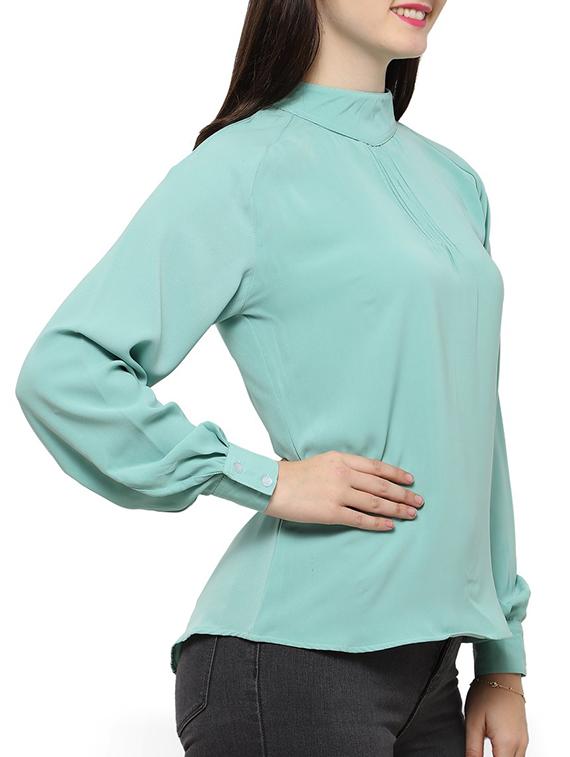 solid blue raglan sleeved top - 14372603 - Zoom Image - 2