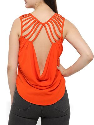 solid orange asymmetric top - 14372606 - Standard Image - 3