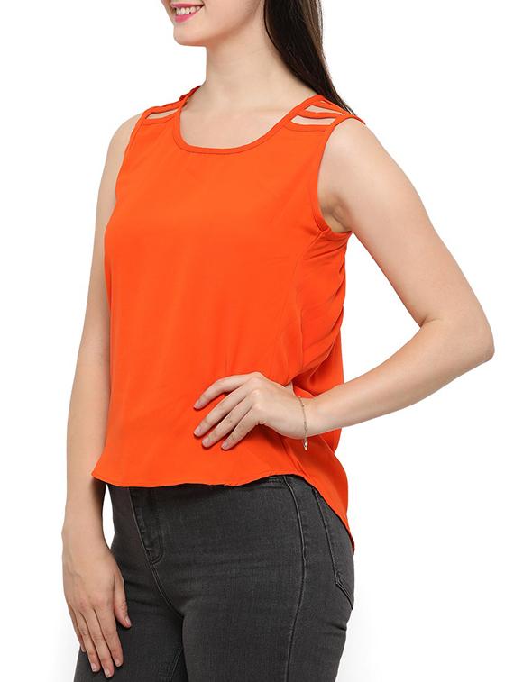 solid orange asymmetric top - 14372606 - Zoom Image - 2