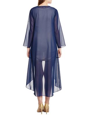 navy blue georgette asymmetric shrug - 14372620 - Standard Image - 3