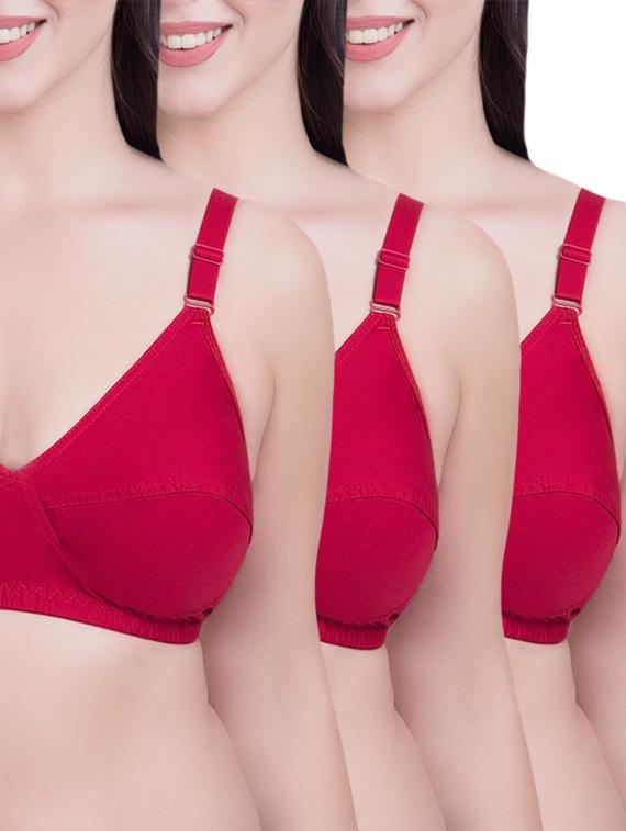set of 3 magenta cotton regular bras - 14372848 - Zoom Image - 1
