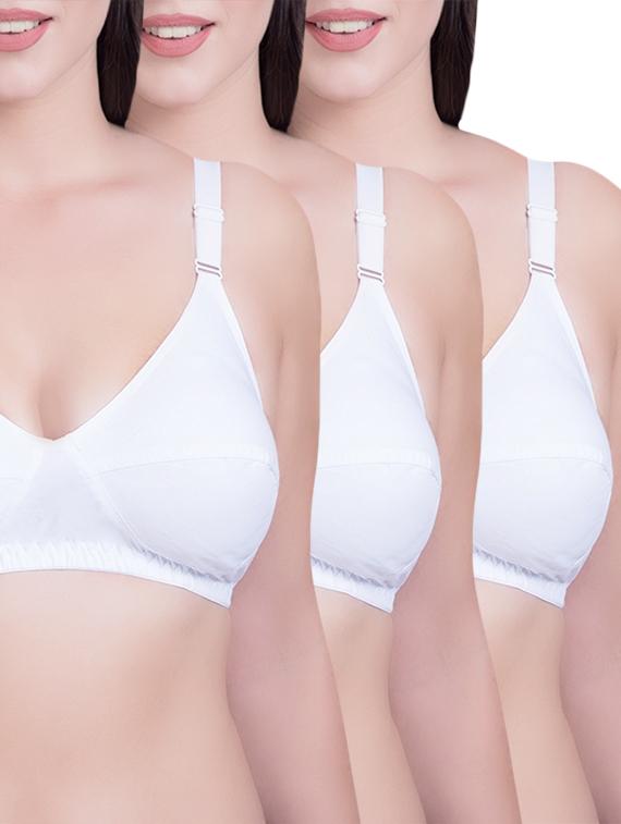 set of 3 white cotton regular bras - 14372849 - Zoom Image - 1