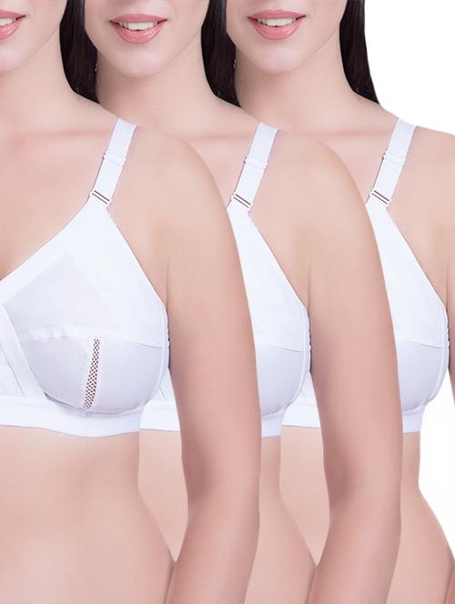 set of 3 white cotton regular bras - 14372851 - Standard Image - 1