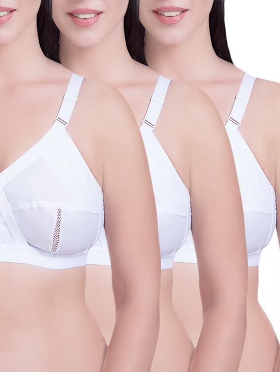 set of 3 white cotton regular bras - 14372851 - Zoom Image - 1