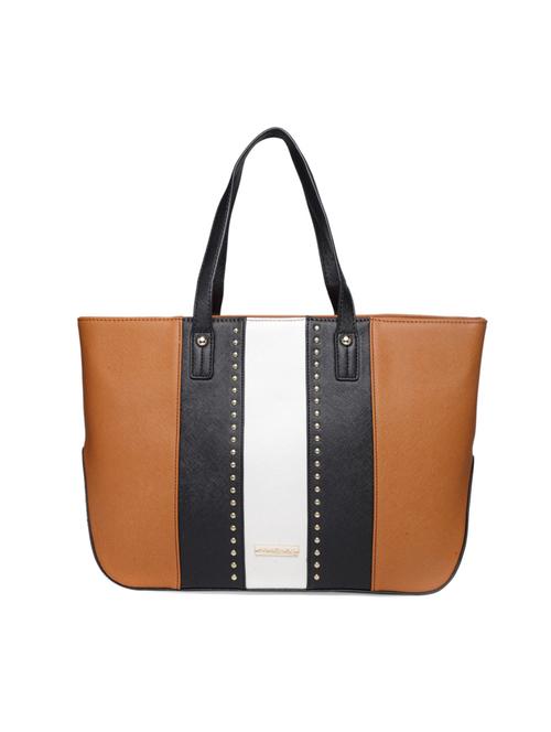 brown leatherette regular handbag - 14373237 - Standard Image - 1