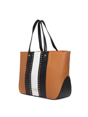 brown leatherette regular handbag - 14373237 - Standard Image - 4