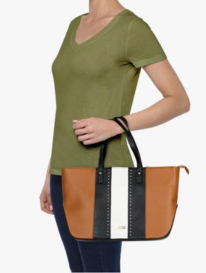brown leatherette regular handbag - 14373237 - Standard Image - 5