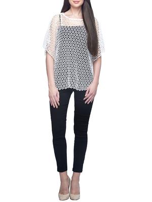 white cotton perforated cape - 14374501 - Standard Image - 4
