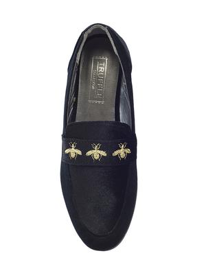 black leatherette slip on loafers - 14374997 - Standard Image - 4