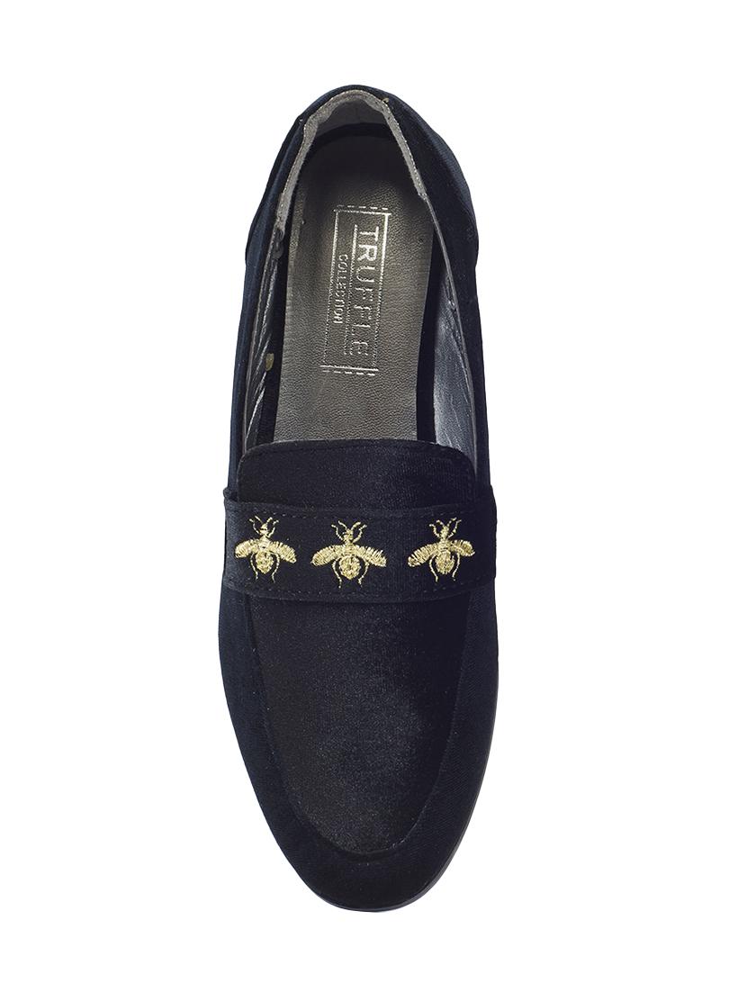 black leatherette slip on loafers - 14374997 - Zoom Image - 4