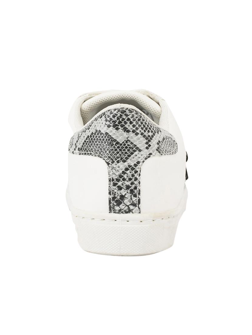 white faux leather laceup sneakers - 14375029 - Zoom Image - 3