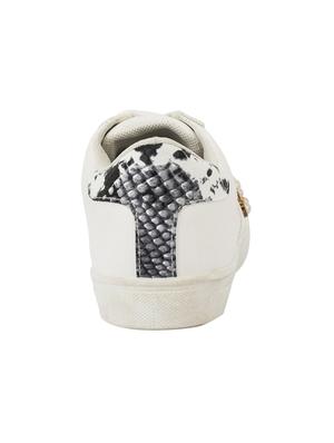 white faux leather laceup sneakers - 14375030 - Standard Image - 3