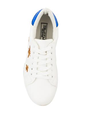 white faux leather laceup sneakers - 14375031 - Standard Image - 4