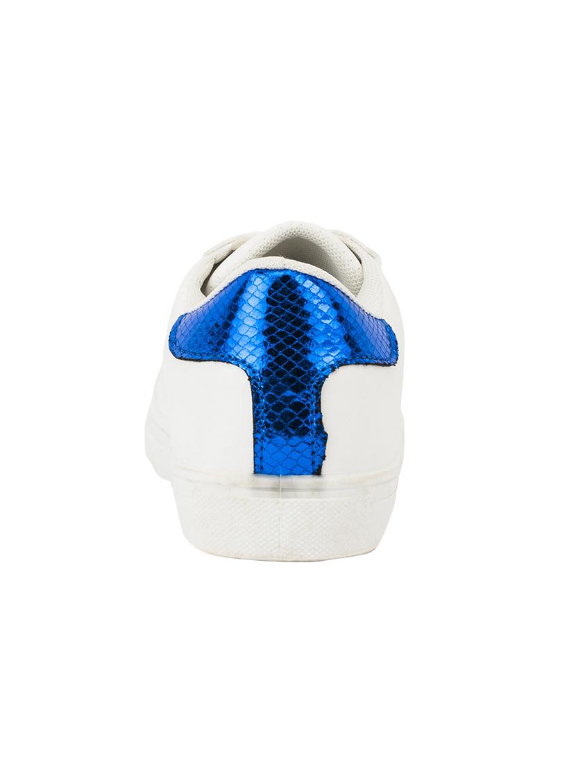white faux leather laceup sneakers - 14375031 - Zoom Image - 3