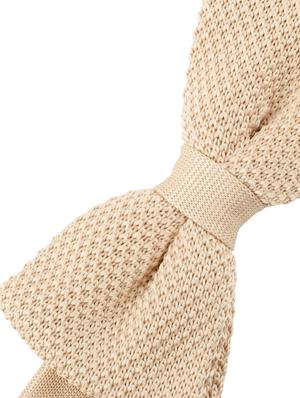 beige micro fibre bow tie - 14375070 - Standard Image - 2