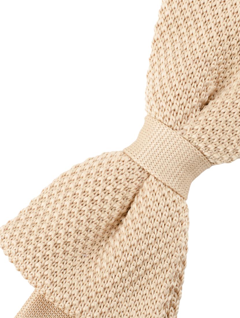 beige micro fibre bow tie - 14375070 - Zoom Image - 2