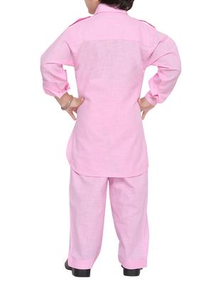 pink cotton pathani suit set - 14375234 - Standard Image - 3